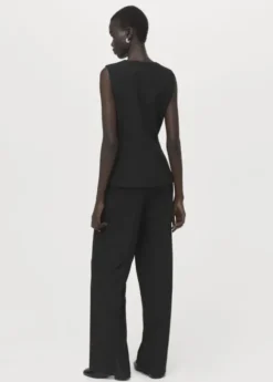 Pinstripe suit-style jumpsuit