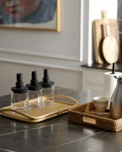 PIPER paper towel holder, wood - black
