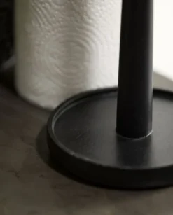 PIPER paper towel holder, wood - black