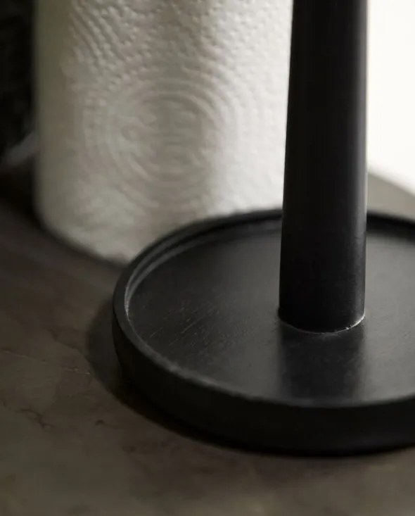 PIPER paper towel holder, wood - black