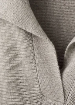 Polo-neck ribbed sweater