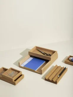 Rail Desk Organiser Natural set of 2