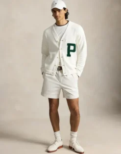 Relaxed Fit Cotton Letter Cardigan