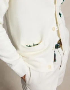 Relaxed Fit Cotton Letter Cardigan