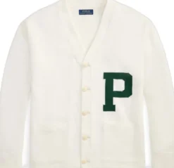 Relaxed Fit Cotton Letter Cardigan