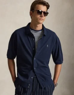 Relaxed Fit Cotton Mesh Shirt