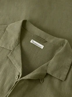 Relaxed Linen-mix short sleeve shirt