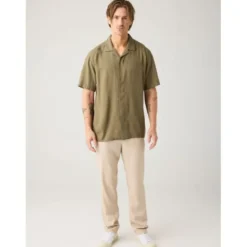 Relaxed Linen-mix short sleeve shirt