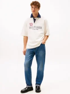 Relaxed Logo Embroidery Rugby Polo Shirt