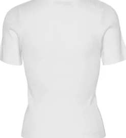 Rib knit short sleeve top