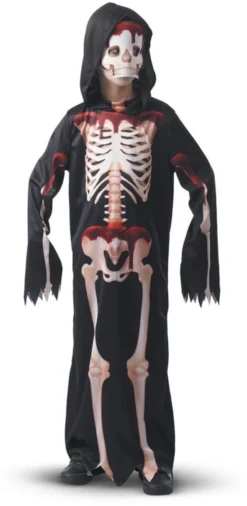 RIO BLOODY SKELET 140 CM DRAGT mHÆTTE - MASKE