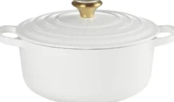 Rund støbejernsgryde 2,4L White