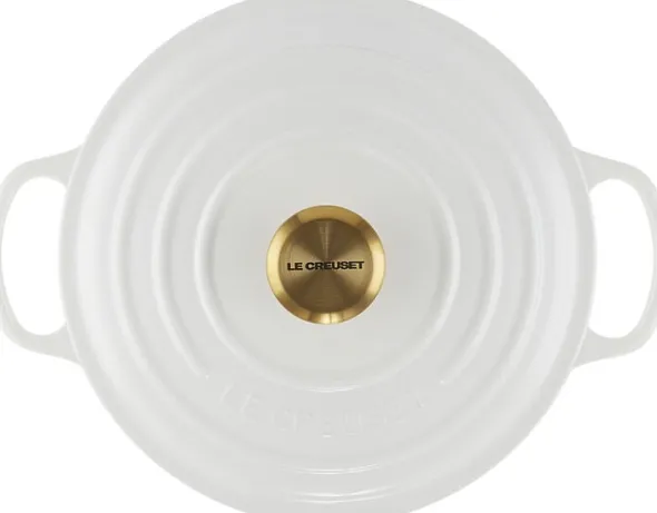 Rund støbejernsgryde 2,4L White