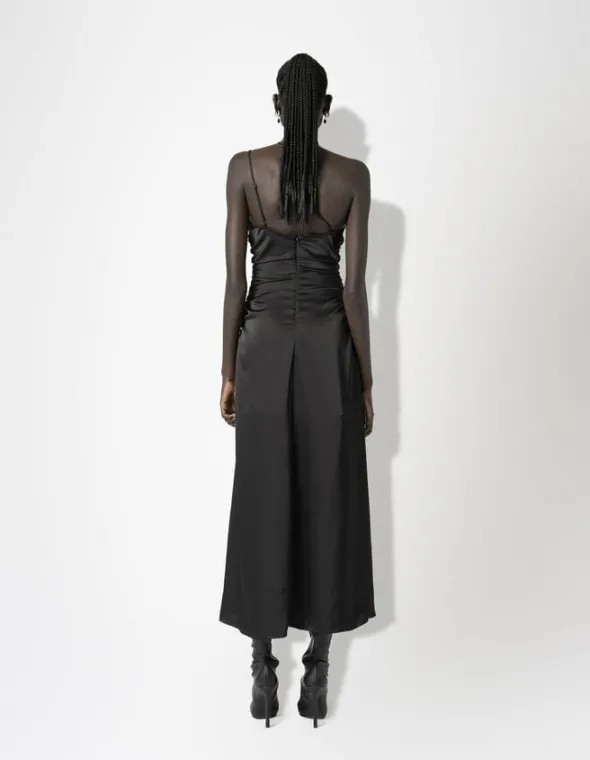 Satin Asymmetric Slip Dress
