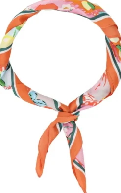 Satin scarf vintage lemon