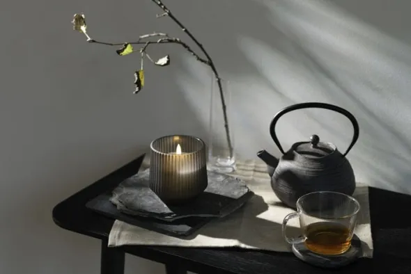 Scented wax glass candle, Harmony, Smoke, 8,5x9,5 cm *