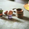 70s ceramics egg cups island set of 4