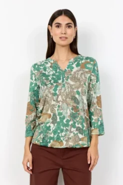 SC-FELICITY AOP 536 Bluse Grøn
