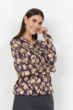 SC-FELICITY AOP 525 Bluse Lilla