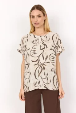 SC-SABIRA 1 Bluse Sand