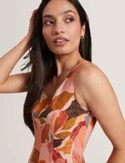 SHIVANA Printed Linen Blend Midi Dr