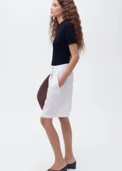 Short-sleeved fine-knit sweater