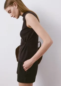 Side gathered knitted top