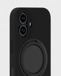 Silicone Stand Case iPhone 16 Black