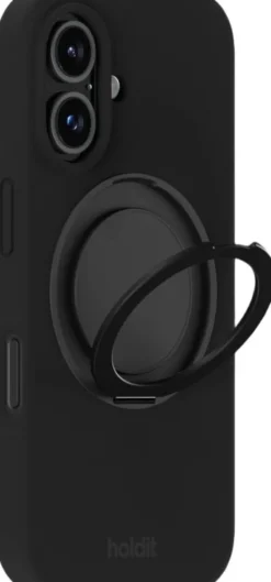 Silicone Stand Case iPhone 16 Black