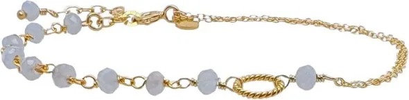 Sissi Blue Calcedony Bracelet - Gold