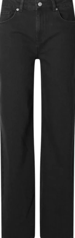 SLFALICE HW WIDE LONG BLACK JEANS N