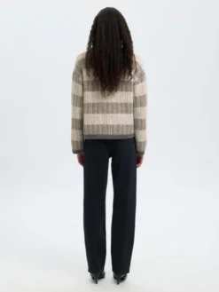 SLFALVA LS KNIT STRIPE V-CARDIGAN