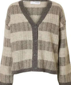 SLFALVA LS KNIT STRIPE V-CARDIGAN