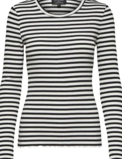 SLFANNA LS CREW NECK TEE STR S NOOS