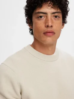 SLHDANE LS KNIT STRUCTURE CREW NECK