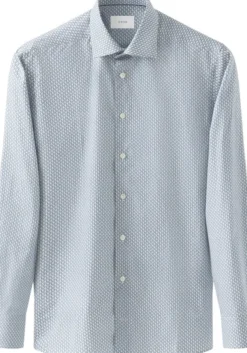 Slim Fit Light blue Parrot Print Signature Twill Shirt