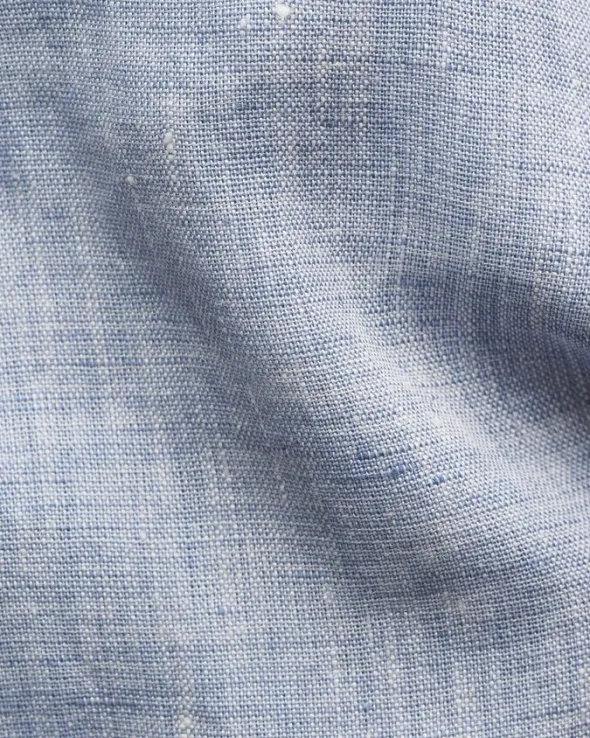 Slim Fit Light blue Solid Plain Weave Linen Shirt