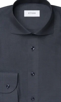 Slim Fit Navy Blue Semi Solid Signature Dobby Shirt