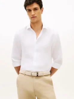 Smart Casual Slim Fit Pure Linen Shirt