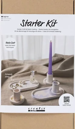 Start DIY Kit Resin Støbning, 3 lysestager og 2 fade