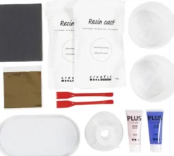 Start DIY Kit Resin Støbning, 3 lysestager og 2 fade