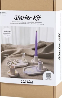 Start DIY Kit Resin Støbning, 3 lysestager og 2 fade