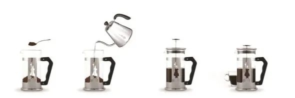 Stemplekande Preziosa, 3 kop Stål Bialetti