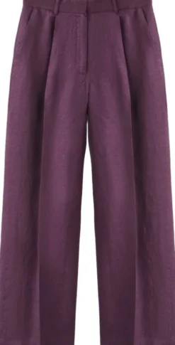 Straight-fit linen suit trousers