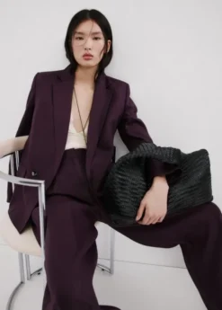 Straight-fit linen suit trousers