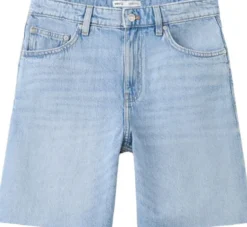 Straight low-rise denim Bermuda sho
