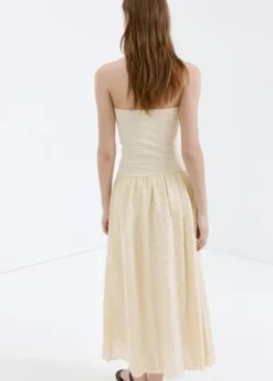 Strapless dress with broderie angla