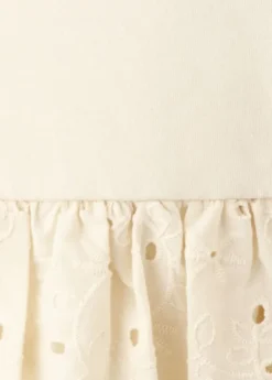 Strapless dress with broderie angla