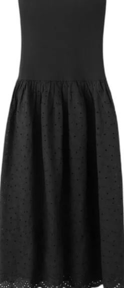 Strapless dress with broderie angla