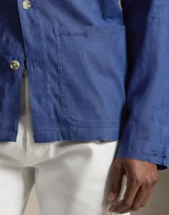 Stretch Linen-Cotton Overshirt